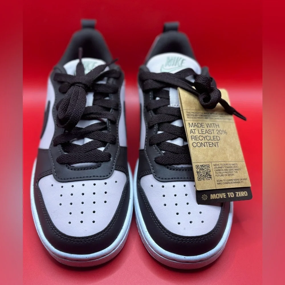 Nike Kids' Court Borough Recraft Low Top Brown & Pink Sz 4Y Easter Spring School
